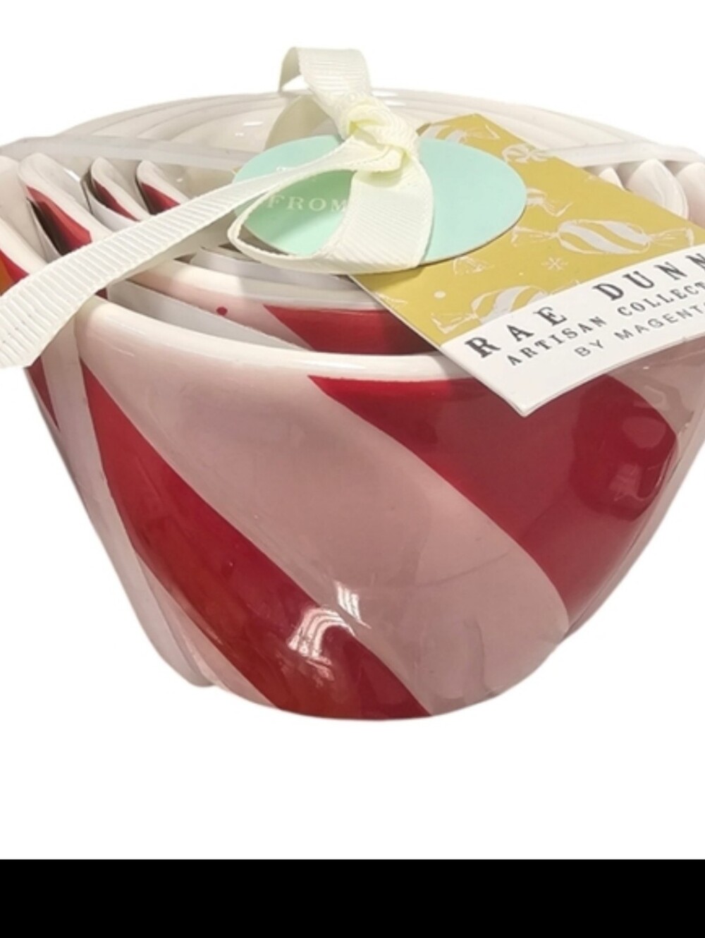 Rae Dunn Nesting Red & Pink Striped Measuring Cups NWT